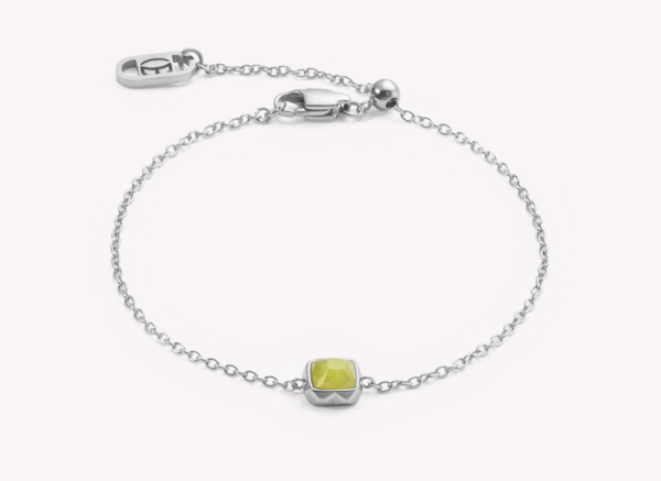 Coeur de Lion Silver Bracelet Green Jade - August